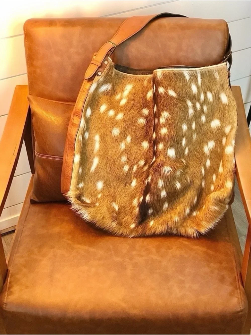 Lucchese Large Axis Deer Hair & Hide Hobo Shoulder Bag